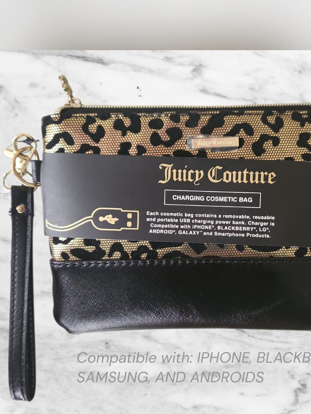 Juicy Couture Leopard Print Charging Wristlet